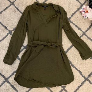 Long sleeve belted dress